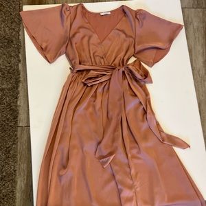 Super cute satin blush Baltic born dress :)